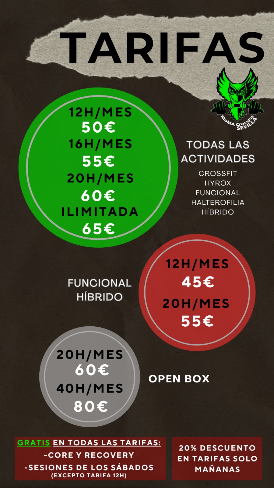 Tarifa Junio Momafit