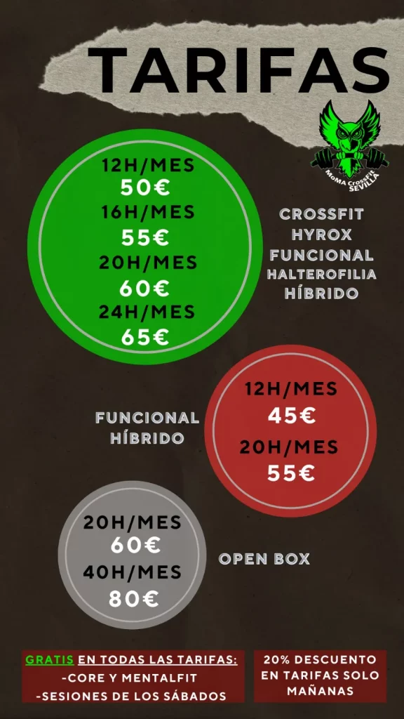 tarifas actuales momafit
